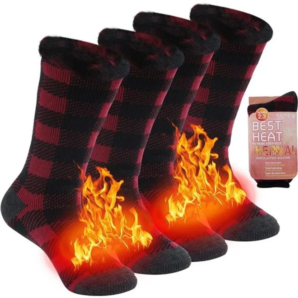 2 Pair Women's Warm Winter Thermal Socks Thick Insulated Heated